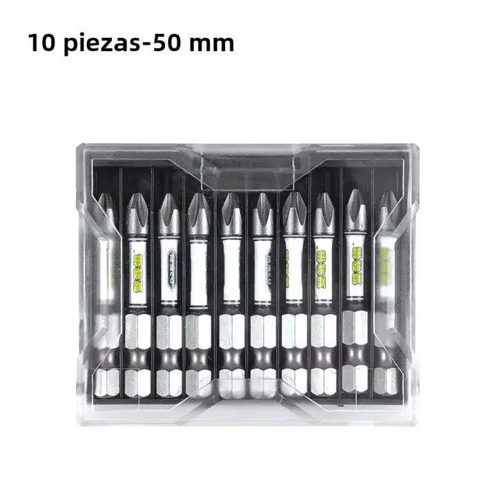 Juego De 10 Destornilladores Cruzados Antideslizantes Magnéticos Para Broca De Impacto Tamaños 65/75/100/150mm Herramienta De Reparación Doméstica - 1