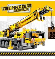 Juguete De Construcción De Bloques Pequeños Para Niños Modelo De Grúa De Ingeniería Amarilla De La Serie Ciudad Regalo De Navidad Para Niños Edad Recomendada 6-12 Años - details 1
