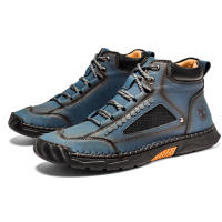 Botas De Tobillo Clásicas Vintage Para Hombre De Cuero Genuino Suave Y Amigable Con La Piel FLYLAND Botines Casuales Hechos a Mano - details 13