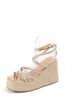 Sandalias de cuña con plataforma en esparto, tiras trenzadas y ajuste con hebilla, diseño sofisticado y cómodo para cualquier ocasión Lyla Wang - details 3