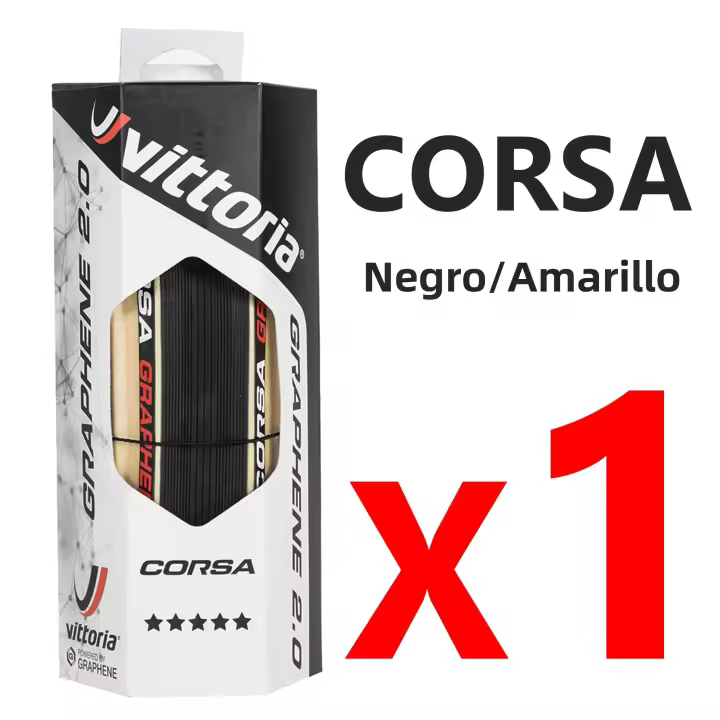 Pneumático De Bicicleta Vittoria Corsa Control G + Grafito Race 2.0 700x25/28C Negro Corteza 320 TPI Para Carretera - 1