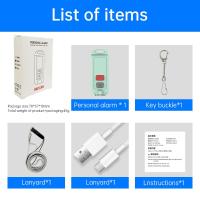 Alarma De Defensa Personal Recargable Con Llavero Impermeable 130 DB Luz LED SOS Emergencia Para Mujeres Dispositivo De Seguridad - details 7