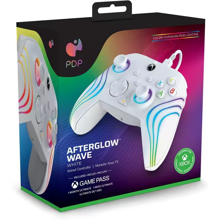 Controlador Xbox PDP Afterglow Wave Blanco Licenciado con Iluminación LED Personalizable y Licencia Oficial Xbox - 1
