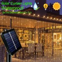 Cortina Solar LED De 6x3M Para Ventana Impermeable Con 8 Modos De Iluminación Decoración De Festival Y Navidad Instalación Manual Fuente De Energía Solar - details 0