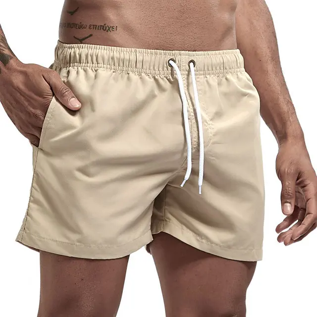 Pantalones cortos de natacio'n para hombre secado rápido con cinturón ajustable y bolsos para surf y playa estilo casual transpirable - 1
