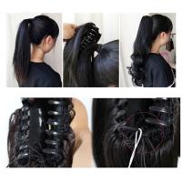 Extension De Cabello Sintético Curly Rizado Corto 10 Pulgadas Clip in Color Marrón Rubio Negro Para Mujeres Pieza Única - details 3