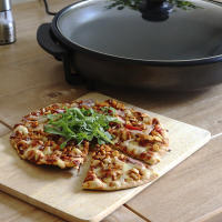Pizza Pan Electrica 36cm, 40cm Sartén Eléctrica Calienta Super Rapida Súper Pizza Pan, Paellera Electrica 1500W  Max. 240° C Temperatura Regulable Ajustable, Antiadherentes - details 1