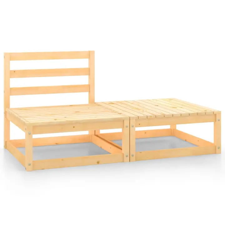 vidaXL Juego de muebles de jardín 2 piezas madera maciza de pino - 1