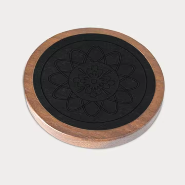 Alfombrillas De Té Y Café Redondas De Madera Nogal Y Abeto Duraderas Y Resistentes Al Calor Decoración Moderna Para Mesa - 1