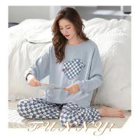 Conjunto De Pijamas Para Mujer Con Dibujos Animados Camiseta De Manga Larga Y Pantalones Dos Piezas Pijama De Noche Estilo Básico Talla Grande Para Otoño Y Primavera MOV - details 18