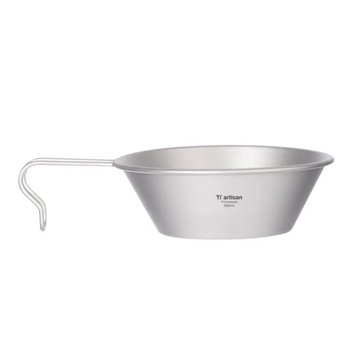 Tiartisan Tazón De Camping De Titanio 260ml Con Manija Fija Ultraligero Portátil Para Picnic Almacenamiento De Alimentos - 1
