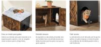 Feandrea Mueble Arenero para Gatos, Caja de Arena Oculta con Separador Extraíble, Mesa Auxiliar, Casa de Interior para Gatos, 80 x 53 x 50 cm, Greige/ Blanco/ Marrón Rústico/Marrón Rústico y Negro - details 2
