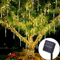 Luz De Show De Meteoritos LED Solar Para Jardín Decoración Navideña Fuente De Energía Solar IP65 Impermeable Cadena De Luces Para Exterior - details 1