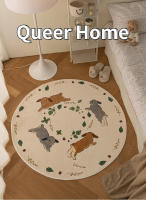 Carpetas De Piso Para Sala De Estar Y Dormitorio Infantil Con Diseño De Conejos Cartoons Alfombra Gruesa Y Redonda Para Decoración Del Hogar Y Uso En Baño Y Habitaciones - details 7
