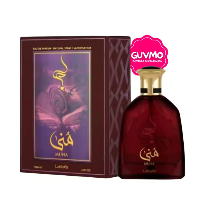 Lattafa Muna Eau de Parfum 100 ml – Perfume Floral y Afrutado para Mujer con Notas de Fresa, Sandía y Rosa de Damasco - 1