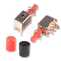10pcs Interruptores De Botón De Encaje Rectángulo DPDT 6 Pines Auto- Bloqueantes Para PCB Con Presión De Acción Estándar - details 3