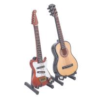 Guitarra Electrónica De Madera Para Muñecas De 1:6 Con Soporte Miniatura De Instrumento Toy Modelo Para Juegos De Figuras - details 4