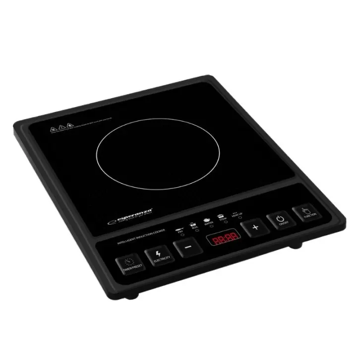 Placa de Inducción Portátil 2000W, Control con Botones, Cocina Eléctrica con 8 Niveles de Potencia, Temporizador, Para Sartenes hasta 20 cm - 1