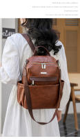 Nueva mochila de mujer de color contrastante, mochila de ocio de gran capacidad, mochila de viaje multifuncional, bolso de hombro retro de mano - details 7