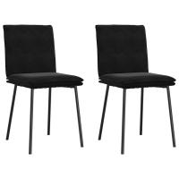 vidaXL Sillas de comedor 2 unidades terciopelo en color Gris claro/Verde oscuro/Negro y más | cómodas modernas ergonómicas para comedor cocina salón hogar - details 2