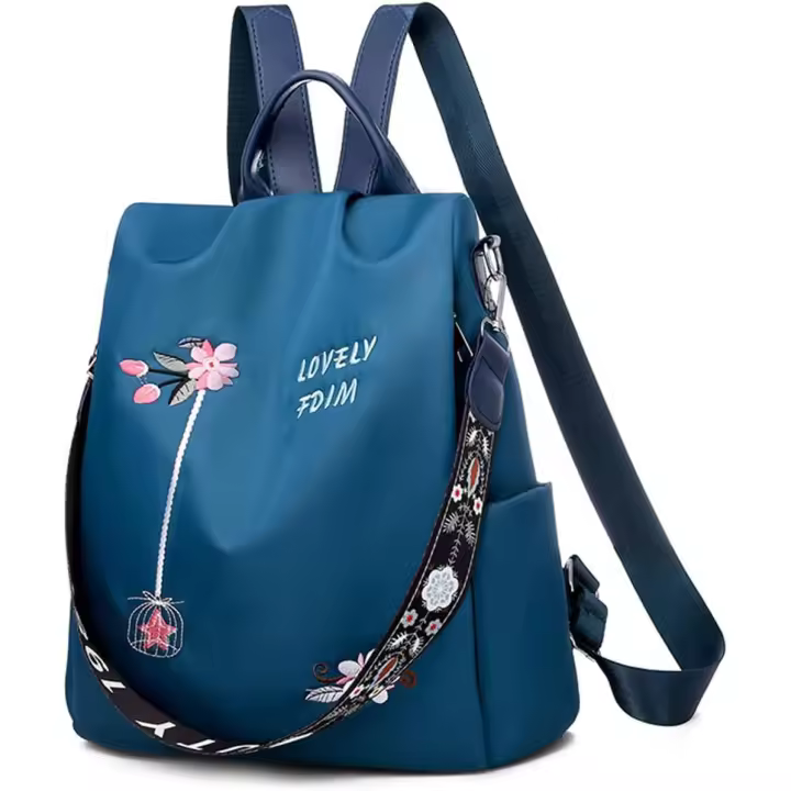 Mochila Antirobo Impermeable Floral Ligera y Elegante para Uso Diario Bolso Escolar Ligero - 1