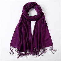 Bufanda De Moda Para Mujer En Color Sólido Invierno Hijab Trenzas Largas Chal De Mujer Pashmina De Lana Acrílico Envoltura Echarpe - details 34