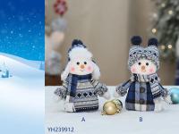 Muñeco De Nieve De Navidad Azul Encantador Muñeco De Nieve De Navidad Figura De Muñeco De Nieve Esquiando Colgante Para Árbol De Navidad Regalo De Año Nuevo - details 1