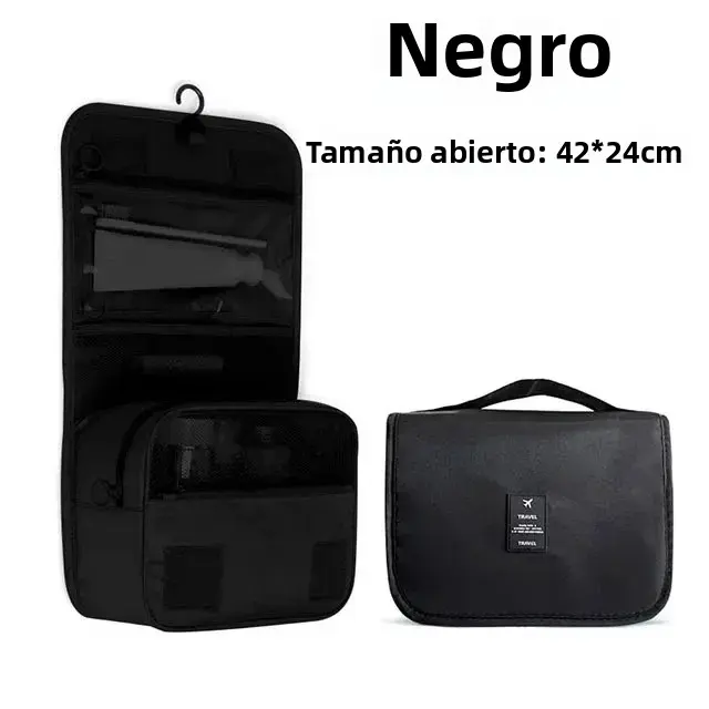 Bolsa De Maquillaje Para Viaje Resistente Al Agua Organizador De Toallitas Neceser Con Gancho Para Baño Almacenamiento De Maquillaje Para Mujeres - 1