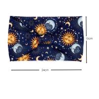 Headband Boho Para Mujer Y Niñas Estampado De Luna Y Sol Algodón Stretch Para Yoga Correr Accesorio De Cabello Versátil - details 1