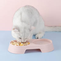 Tazón Doble Para Mascotas De Color Macarón Universal Para Perros Y Gatos Fáciles De Limpiar Y Estéticamente Atractivas - details 0