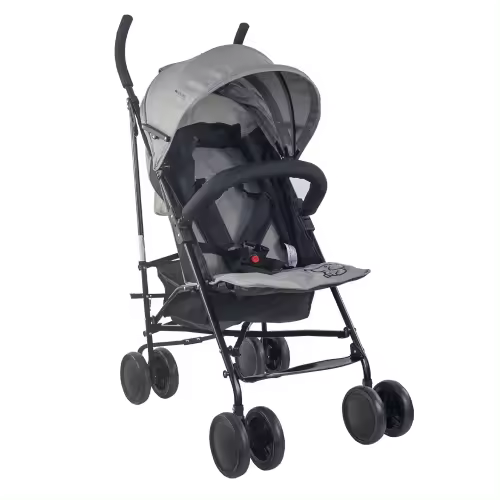 Silla de paseo bebé Plegable Mobiclinic® Respaldo reclinable cochecito de bebé Doble sistema de seguridad Silla de paseo infantil Ruedas extraíbles Arnés ajustable 5 puntos Silla de paseo ligera Verde y negra Elefant - 1