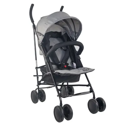 Silla de paseo bebé Plegable Mobiclinic® Respaldo reclinable cochecito de bebé Doble sistema de seguridad Silla de paseo infantil Ruedas extraíbles Arnés ajustable 5 puntos Silla de paseo ligera Verde y negra Elefant - 1