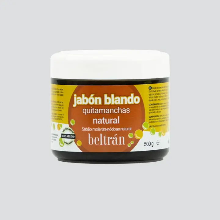 Beltran Vi Jabón Blando Quitamanchas Natural 500g - Elimina Manchas Difíciles y Rozaduras Eficazmente - 1