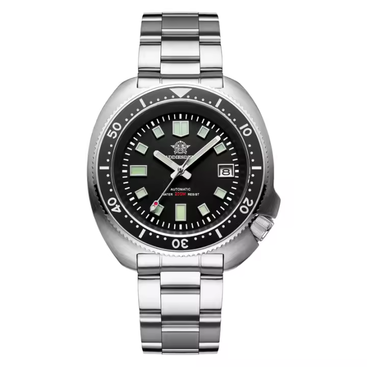Reloj Mecánico De Pulsera ADDIESDIVE Con Cristal De Esmeralda Resistente Al Rasguño Para Hombre Diseño De Moda Acero Inoxidable Automático Resistente Al Agua Para Buceo - 1