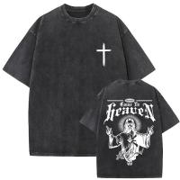 Camiseta Oversize Vintage Lavada De Jesus Perdonenles Padre Para Hombres Y Mujeres Estilo Gótico Rock Camisetas Tops De Calle - details 24