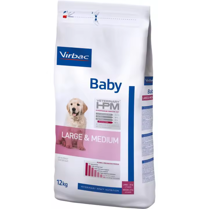 VIRBAC HPM CANINE BABY LARGE MEDIUM 12KG - 1