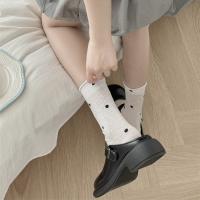 Calcetines Para Mujer Verano Primavera Malla Transpirable Diseño Espots Delgados Cómodos De Algodón Puro Con Borde Volcado - details 6