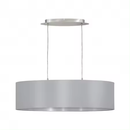 Lámpara Colgante Eglo Maserlo Gris y Plata 2 Bombillas E27 78cm - 1