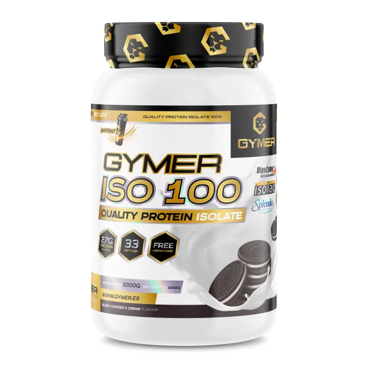 Aislado de Proteína de Suero GYMER ISO 100 1kg Black Cookies & Cream - 1