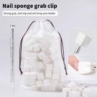 20/50Pcs Cubos De Tofu Gradient Uñas Esponjas Herramienta De Polvo De Esmalte De Uñas Con Cuatro Uñas De Acero Inoxidable Clip - details 0