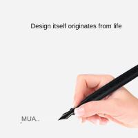 Pluma De Tinta De Acero Titánico Con Nib Negro Samurai Recargable 0.5mm Textura De Árbol Pluma De Escritura Metálica Suministros De Oficina - details 3