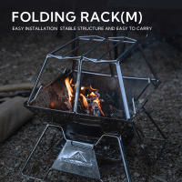 CAMPINGMOON MT-3-ST Set De Barbacoa Al Aire Libre Collapsible De Acero Inoxidable Portátil Para Camping Con Deflector De Viento No Incluido - details 6