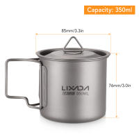 Lixada Taza De Agua Ultraligera De Titanio Con Manija Plegable Para Exteriores 300/350/550/650ml/750ml Ideal Para Picnics Y Uso En La Mesa - details 19