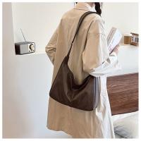 Bolso De Hombro Para Mujer De Cuero PU Vintage Estilo Maillard Casual Gran Capacidad Textura Moda Cruzado Bolso De Compa\u00f1ero - details 11