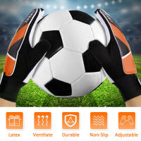 Guantes De Portero De Fútbol Para Niños 2 Piezas Tamaño Ajustable 5/6/7 Con Correa En La Muñeca Antideslizantes Y De Dedos Completos - details 9