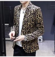 Chaleco De Moda Para Hombre Estampado De Leopardo Estilo Británico Casual Slim Para Bodas Y Trabajo Cierre Único Largo Completo - details 12