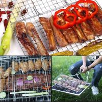 Cesta De Asado En Acero Inoxidable Con Red No Adherente Para Barbacoa Herramienta De Picnic Para Carne Vegetales Y Pescado - details 6