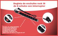 Banner - Regleta de enchufes rack 19 de 8 schuko con interruptor 2 M