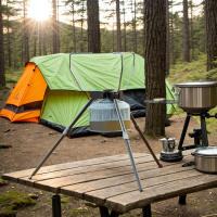 Soporte Ajustable De Altura Para Estufa De Gas Para Camping Y BBQ Soporte De Aluminio Para Estufa Individual Portátil Soporte De Tanque De Gas - details 6