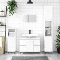 vidaXL Mueble de baño madera de ingeniería 80x33x60 cm en color Roble Sonoma/Madera antigua/Blanco y más | almacenamiento funcional diseño moderno para baño dormitorio sala - details 5